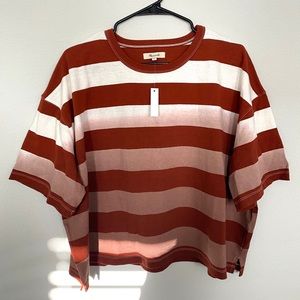 Madewell Dip-Dye Striped Oversized Tee NWT